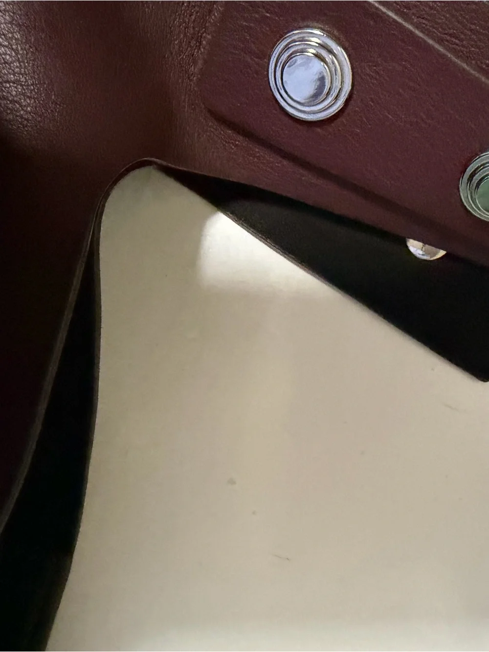 Tory Burch Dark Green Tote with Burgundy Handles - Picture 7 of 8